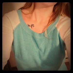 Blue and cream sweater